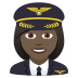 👩🏿‍✈️ woman pilot: dark skin tone display on JoyPixels